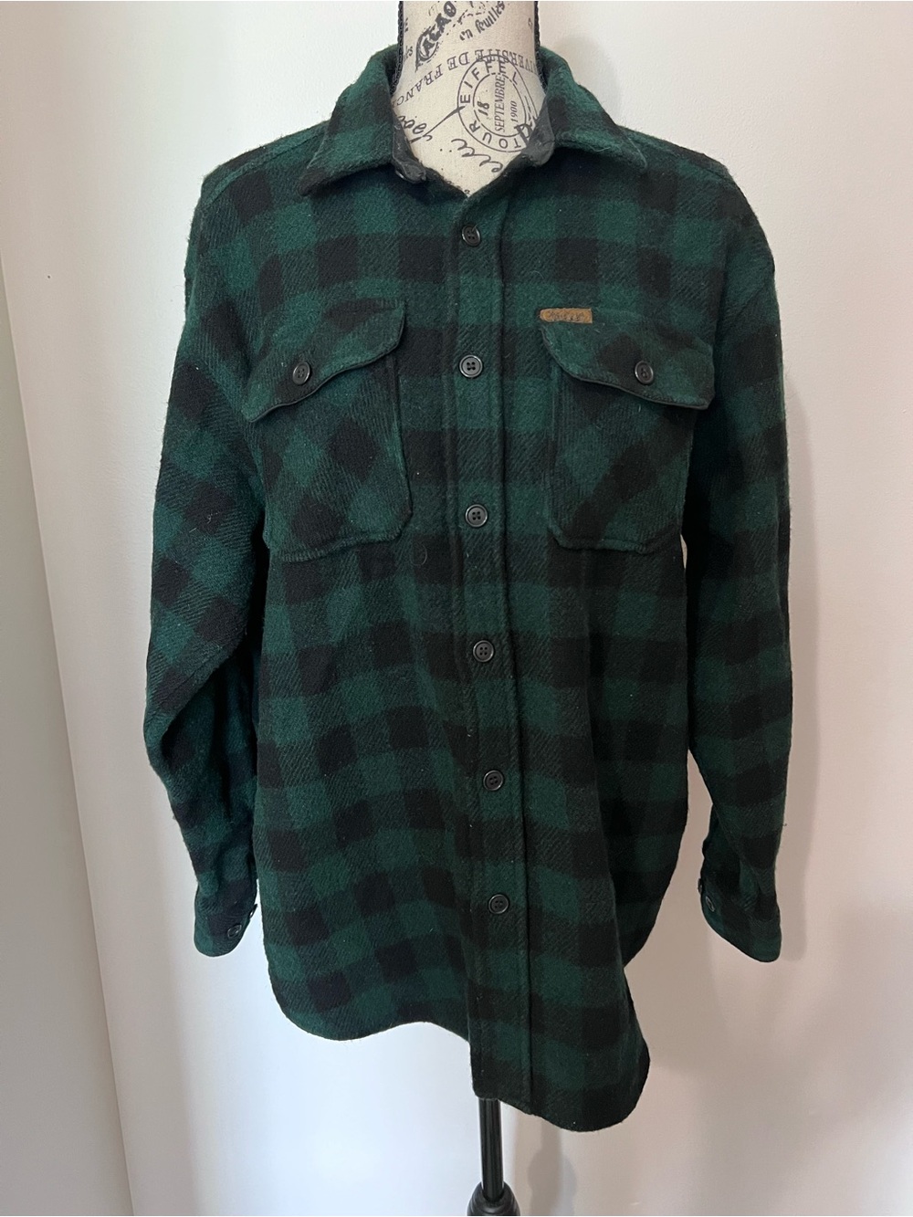 Vintage Woolrich Heavy Wool Blend Plaid Flannel Shirt Jacket Mens XL